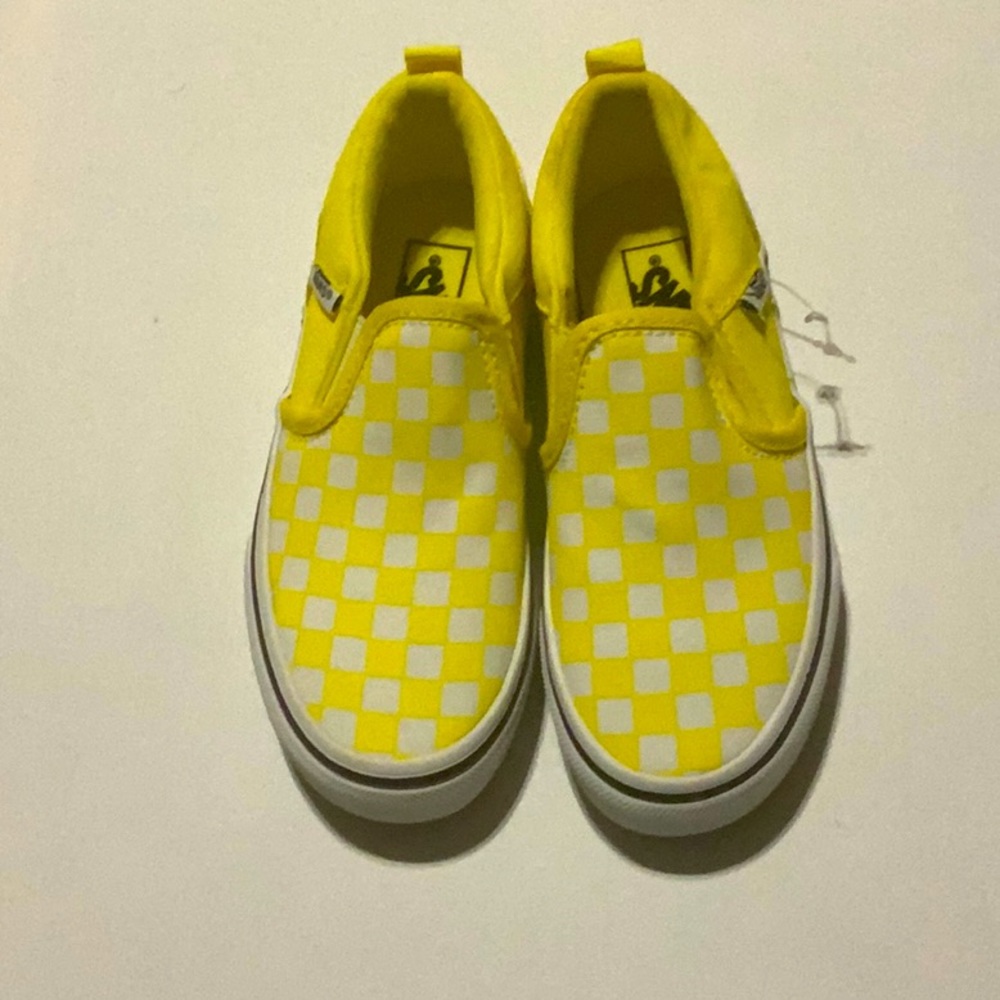 Yellow checkered vans 13 kids